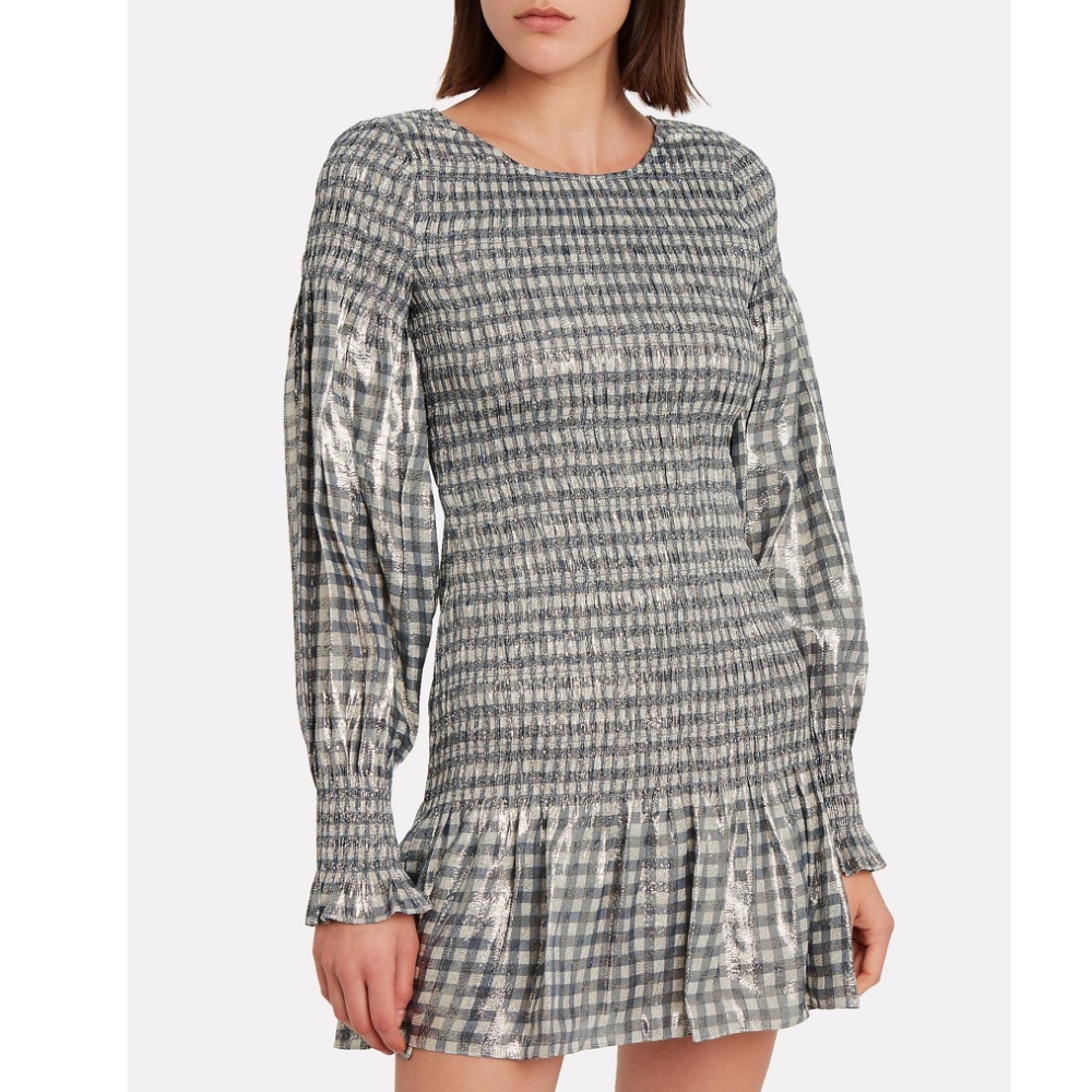 Loveshackfancy Scarlett Gingham Metallic Dress - image 4